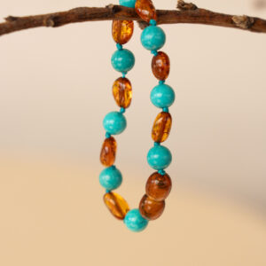 Barnsteenarmband turqoiose